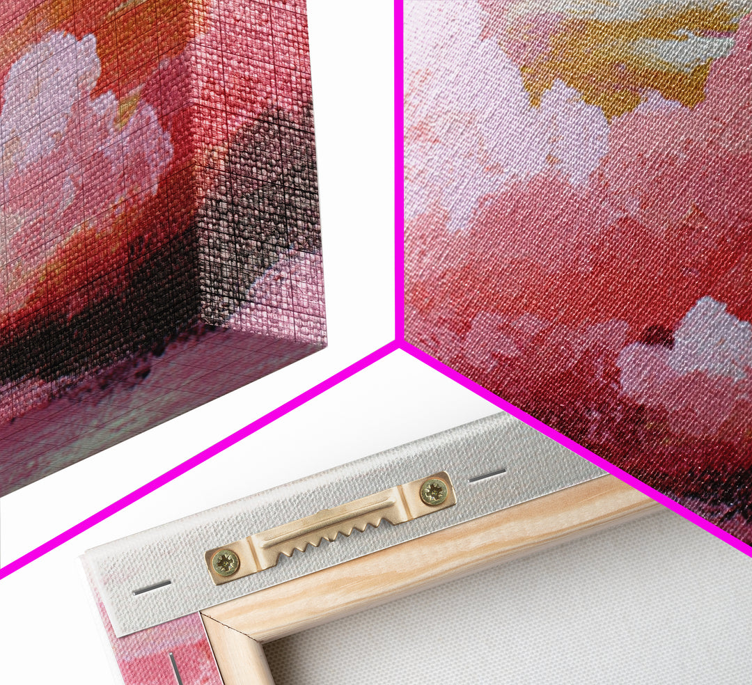 All Pink Cloudscape Framed Canvas Print, Monochrome Art, Art Print, Living Room Decor, Fine Art, Mono, Printable Art, MON-2x1-56