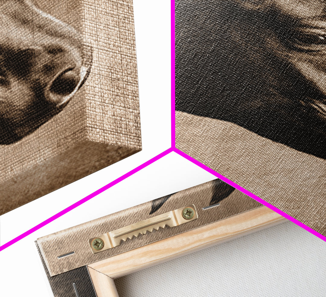 Sepia Horse Portrait Framed Canvas Print, Monochrome Art, Contemporary Art, Living Room Decor, Oil Painting, Mono, Original Art, MON-2x3-34