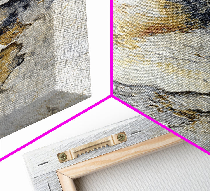 Ivory White Plaster Texture Composition Canvas Print, Monochrome Art, Original Painting, Living Room Decor, Fine Art, Mono, MON-2x3-61