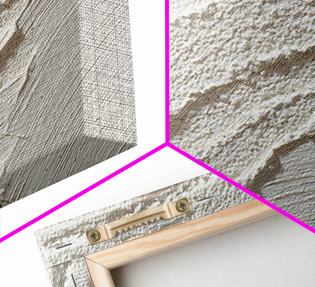 Ivory White Plaster Texture Composition Canvas Print, Monochrome Art, Boho Wall Art, Living Room Decor, Fine Art, Mono, MON-3x2-33