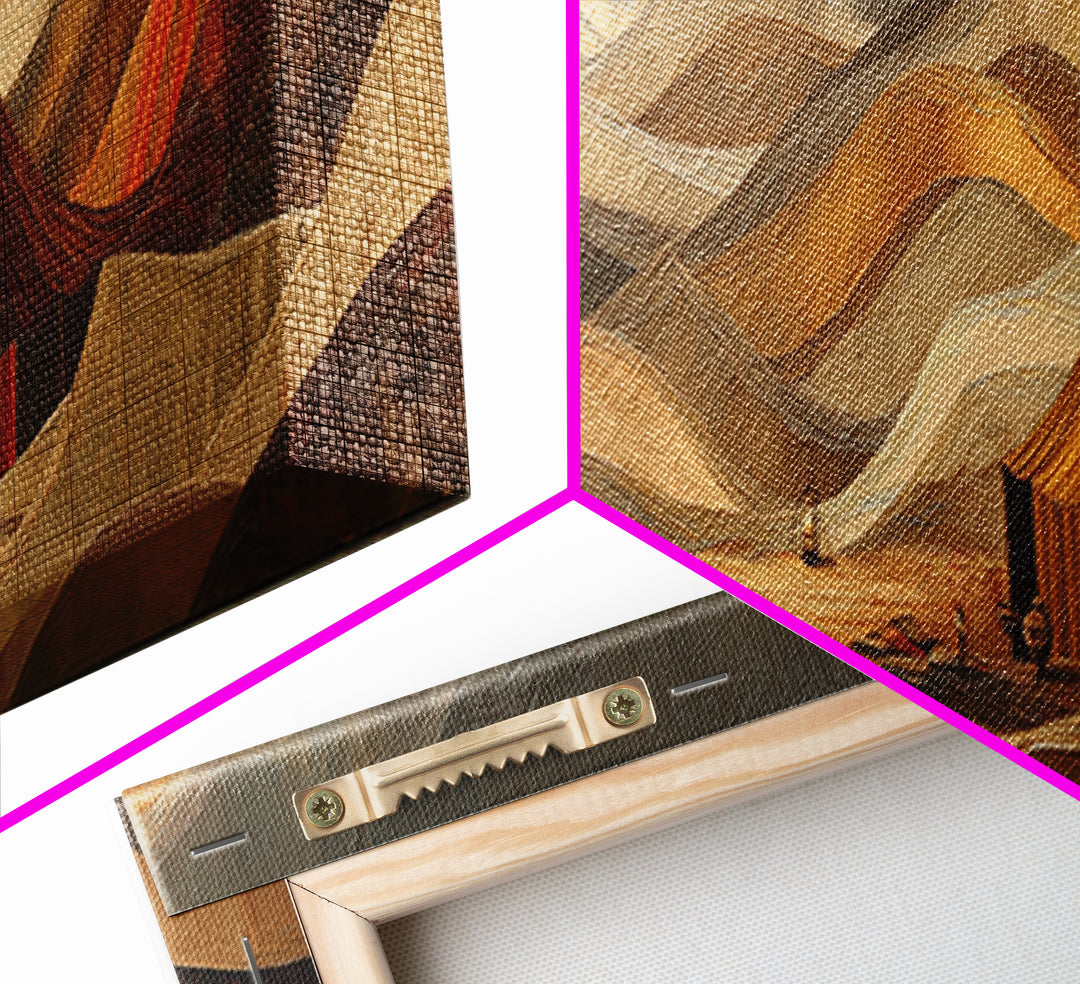 Sahara Dune Waves Framed Canvas Print, Moroccan Art, Printable, Living Room Decor, Oil Painting, Marrakesh, African Art, MOR-3x1-84