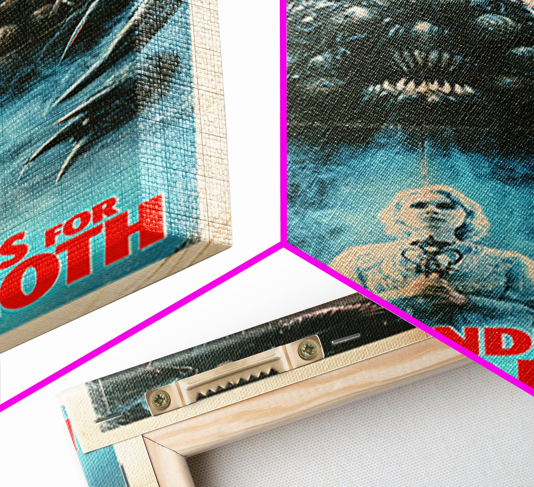 Seven Candles For Mother Moth, English Language Horror Movie Poster, 1980s Vhs Nightmare Cover Inspired Art, Retro Horror Movie Art