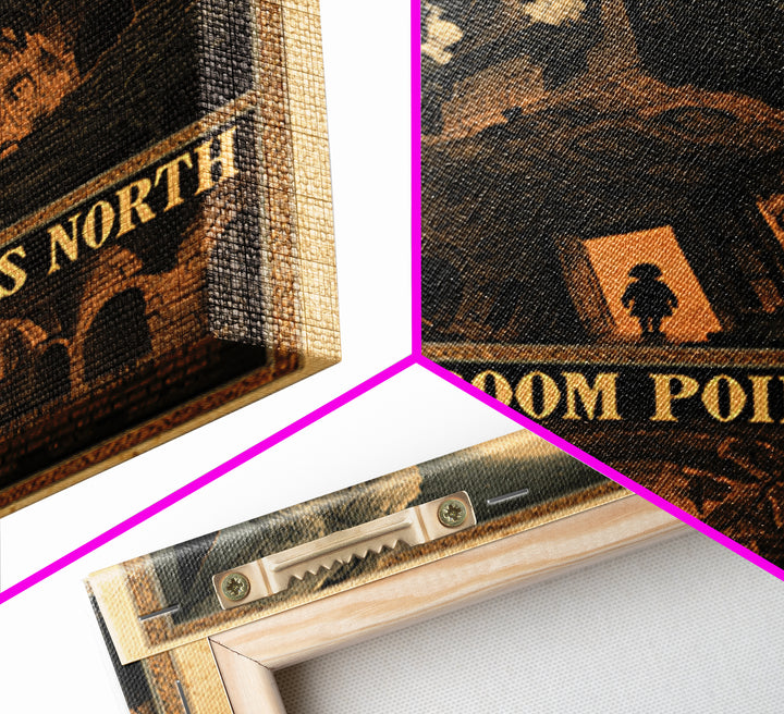 Every Broom Points North, English Language Horror Movie Poster, Architectural Etching Art, Cult Horror Poster, Canvas Print