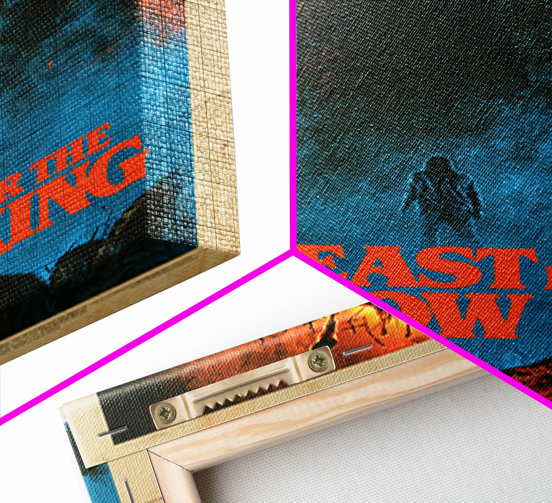 A Feast For The Hollow King, English Language Horror Movie Poster, 1980s Vhs Nightmare Cover Inspired Art, Cult Horror Poster