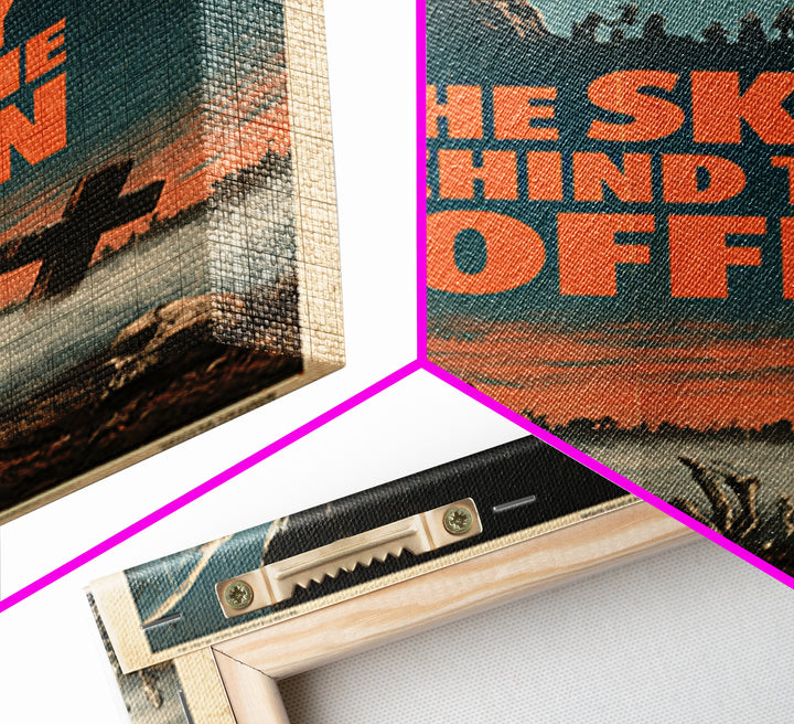 The Sky Behind The Coffin, English Language Horror Movie Poster, 1970s Horror Art, Cult Horror Poster, Framed Canvas Print