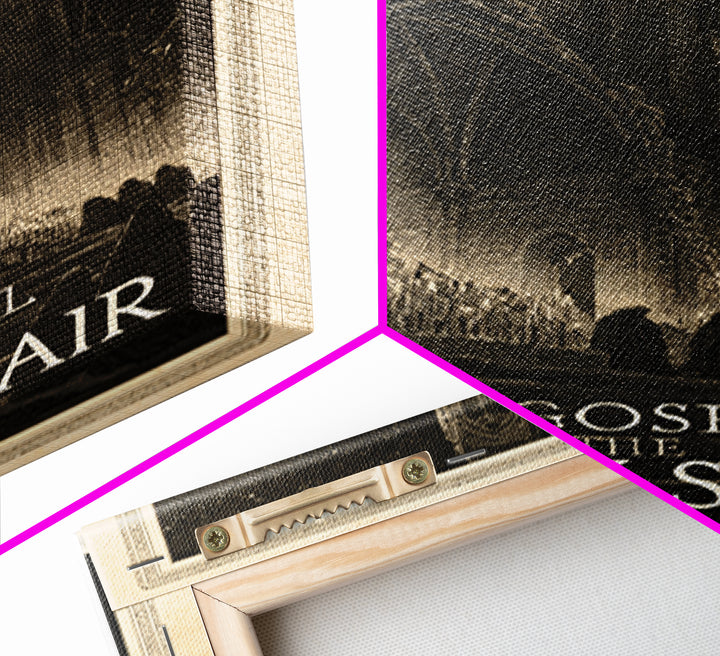 The Gospel Of The Black Stair, English Language Horror Movie Poster, Gothic Engraving Art, Gothic Cinema Wall Art, Canvas Print