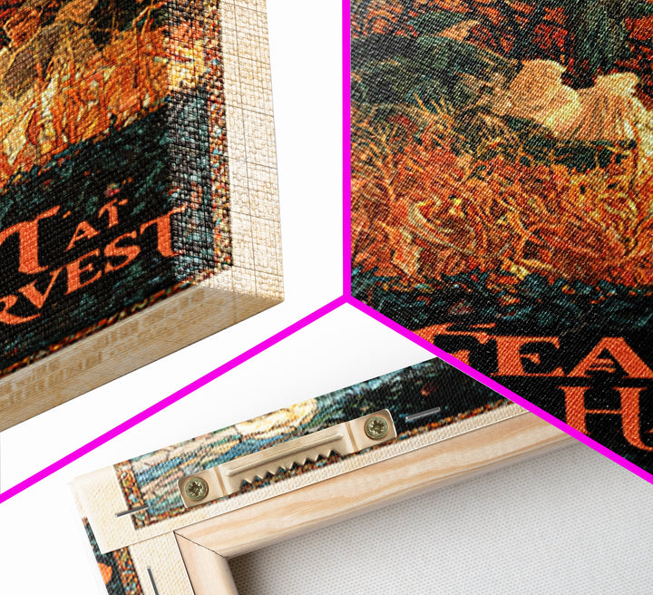 The Feast At Crooked Harvest, English Language Horror Movie Poster, Stained Glass Gothic Art, Gothic Cinema Wall Art, Framed Canvas Print
