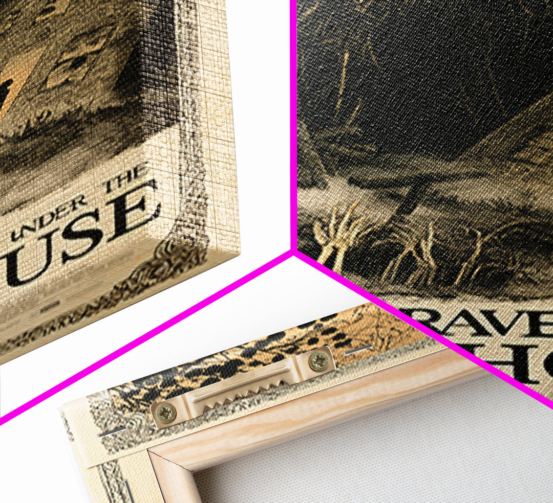 Three Graves Under The Cider House, English Language Horror Movie Poster, Decadent Line Art, Gothic Cinema Wall Art