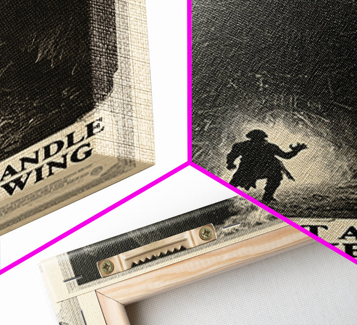 Someone Lit A Candle In The Locked Wing, English Language Horror Movie Poster, Gothic Engraving Art, Classic Monster Poster