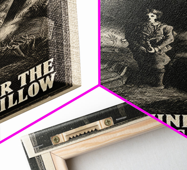 The Key Under The Dead Child'S Pillow, English Language Horror Movie Poster, Gothic Engraving Art, Retro Horror Movie Art, Canvas Print