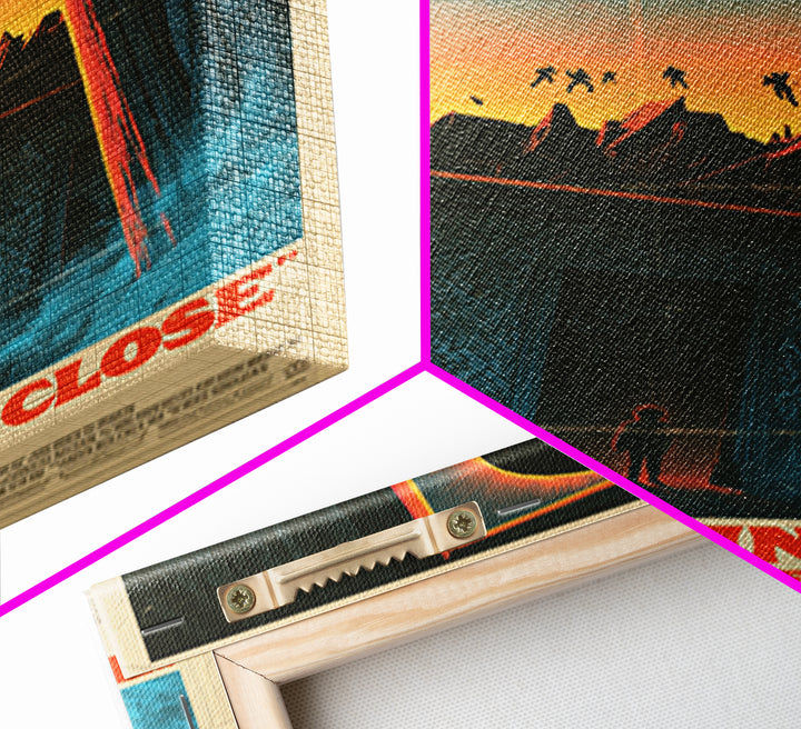 The Curtains Close Before Sunset, English Language Horror Movie Poster, 1980s Vhs Nightmare Cover Inspired Art, Cult Horror Poster
