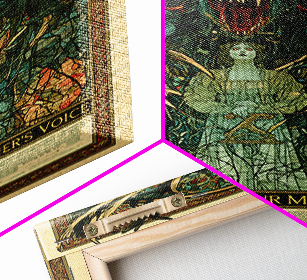 The Devil Wears Our Mother'S Voice, English Language Horror Movie Poster, Stained Glass Gothic Art, Gothic Cinema Wall Art