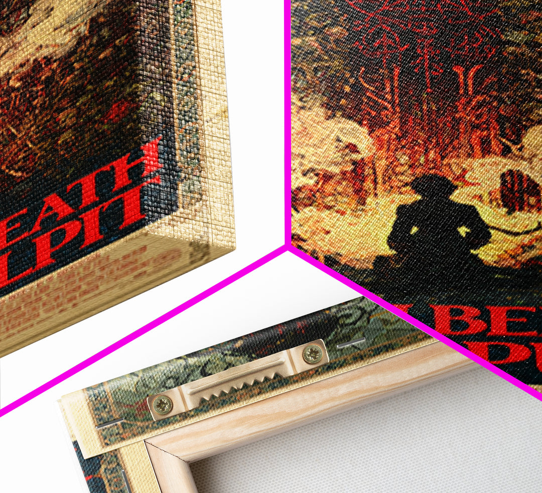 The Demon Beneath The Parish Pulpit, English Language Horror Movie Poster, Stained Glass Gothic Art, Gothic Cinema Wall Art, Canvas Print