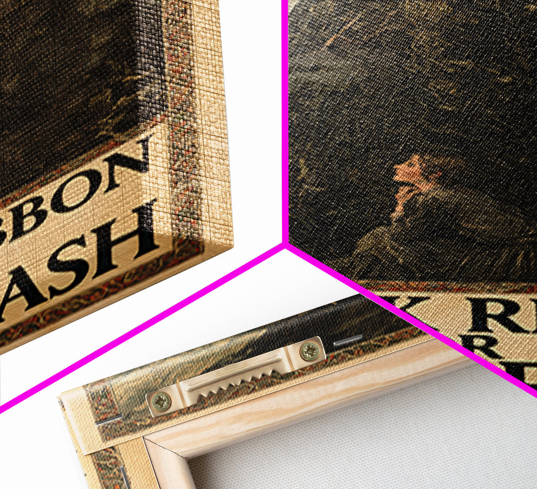 A Black Ribbon For Eleanor Ash, English Language Horror Movie Poster, Stained Glass Gothic Art, Classic Monster Poster, Canvas Print