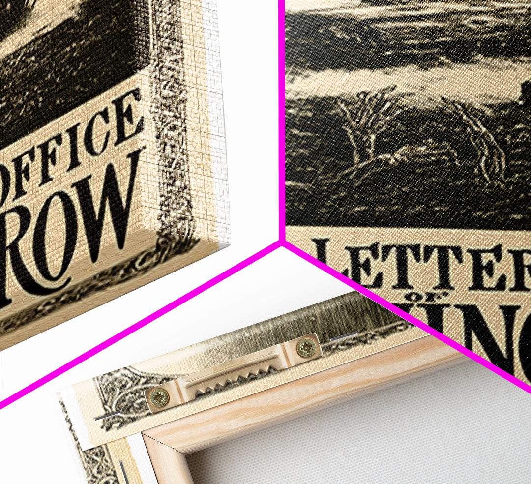 The Dead Letter Office Of Mourning Row, English Language Horror Movie Poster, Decadent Line Art, Gothic Cinema Wall Art