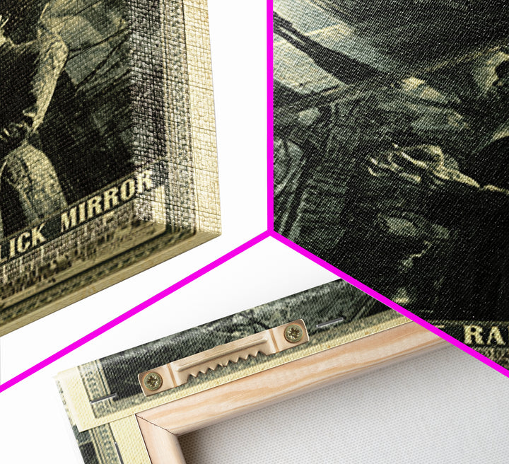 The Bridegroom In The Rain-Slick Mirror, English Language Horror Movie Poster, Architectural Etching Art, Canvas Print
