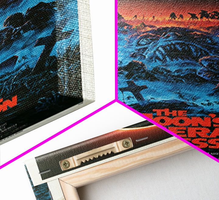 The Moon'S Funeral Procession, English Language Horror Movie Poster, 1980s Vhs Nightmare Cover Inspired Art, Cult Horror Poster