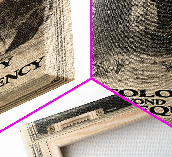 The Colony Beyond The Dead Frequency, English Language Horror Movie Poster, Gothic Engraving Art, Gothic Cinema Wall Art