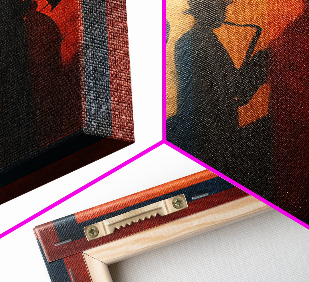 Jazz Quartet Silhouettes Canvas Print, Music Studio Art, Music Posters, Studio Decor, Oil Painting, Rhythm, Music Lover, MSA-1x1-22