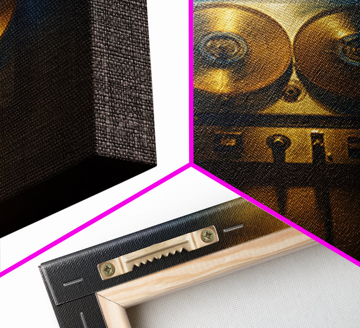 Recording Tape Reel Framed Canvas Print, Music Studio Art, Music Gift, Studio Decor, Fine Art, Rhythm, Room Decor, MSA-1x1-62