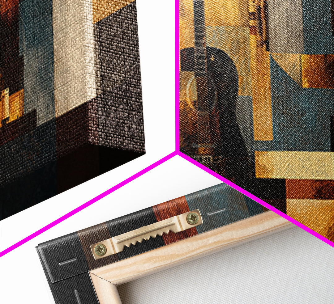 Album Cover Abstract Grid Framed Canvas Print, Music Studio Art, Fine Art Print, Studio Decor, Abstract Art, Rhythm, Wall Decor, MSA-2x1-14