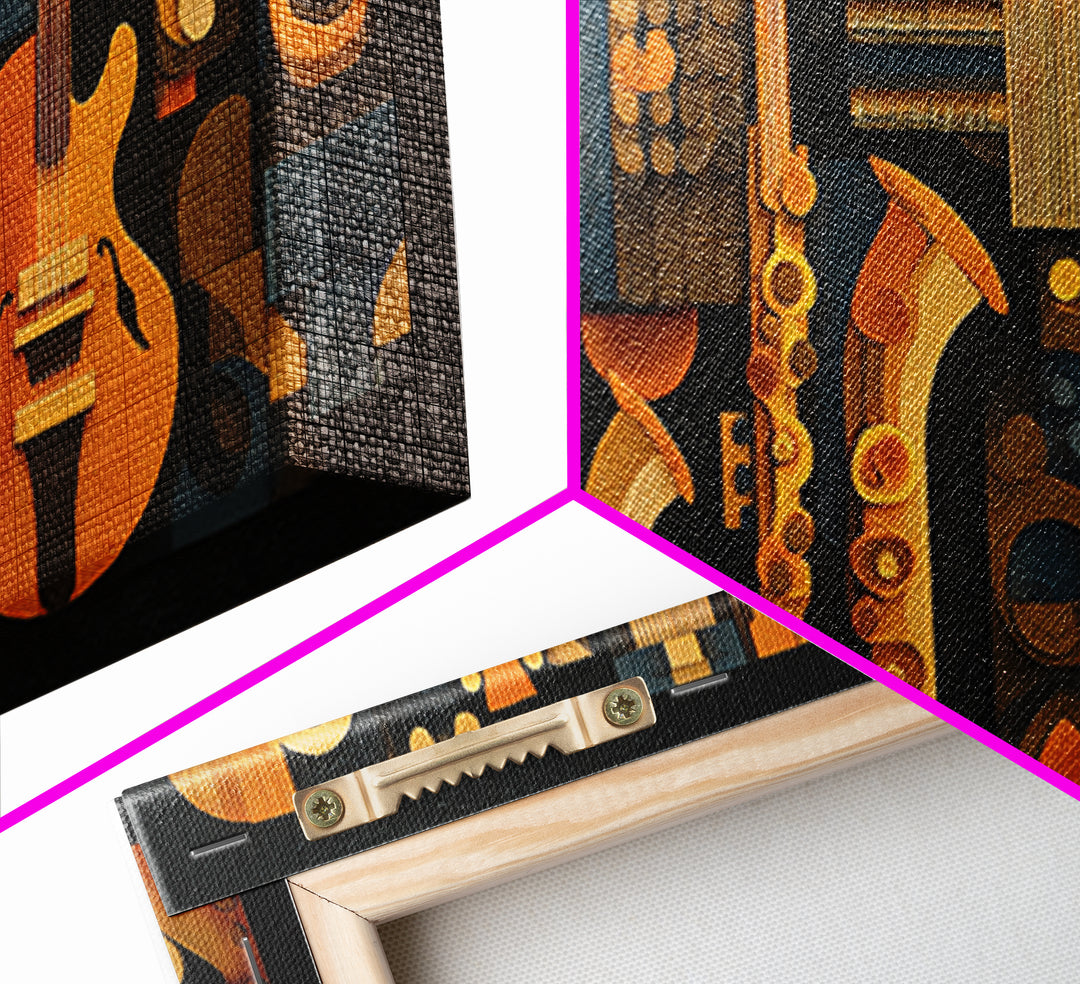 Soundproof Foam Pattern Transformed into Art Canvas Print, Music Studio Art, Studio Decor, Oil Painting, Rhythm, MSA-2x1-39