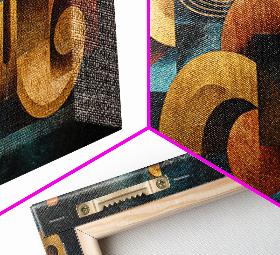 Musical Notes as Abstract Floating Shapes Without Canvas Print, Music Studio Art, Metal Wall Art, Studio Decor, Rhythm, MSA-2x1-56