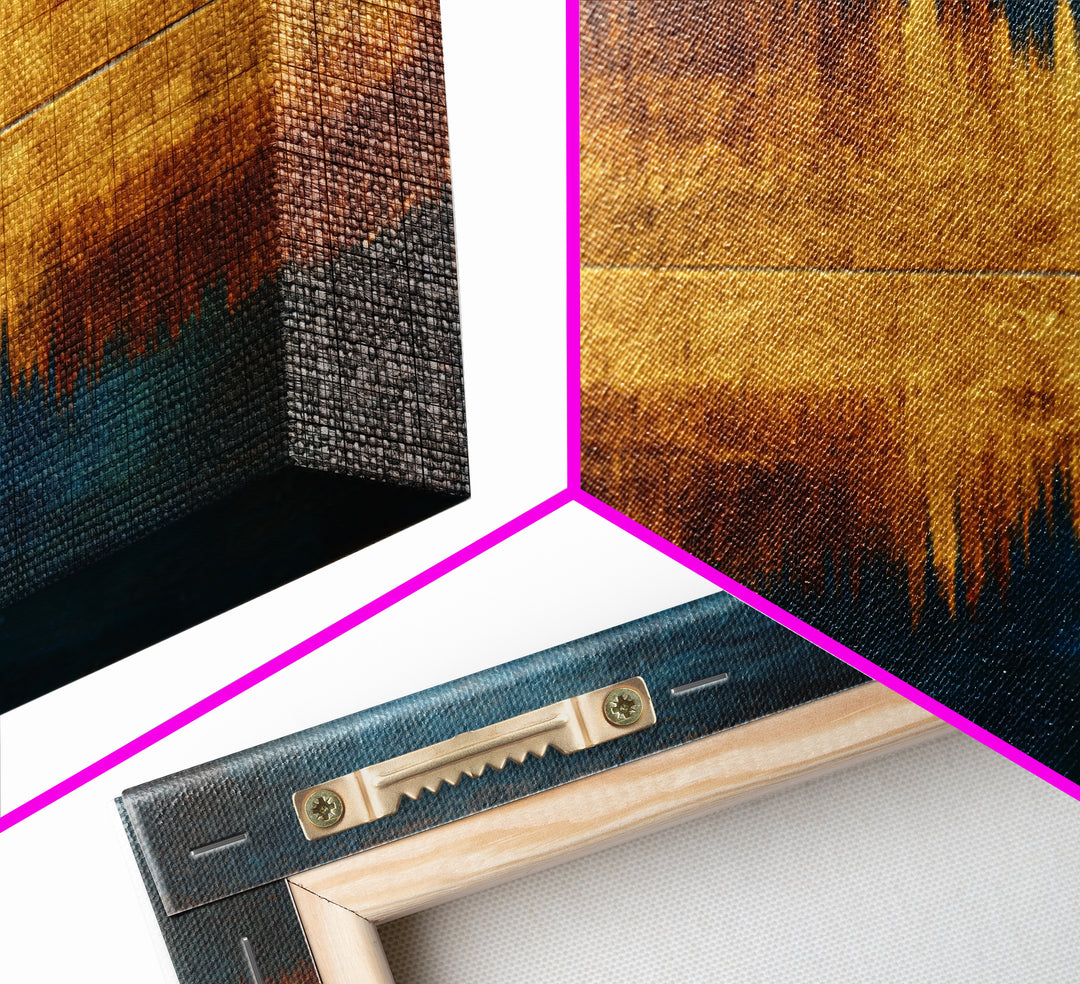 Abstract Sound Wave Framed Canvas Print, Music Studio Art, Custom Painting, Studio Decor, Abstract Art, Rhythm, Man Cave Decor, MSA-2x1-72