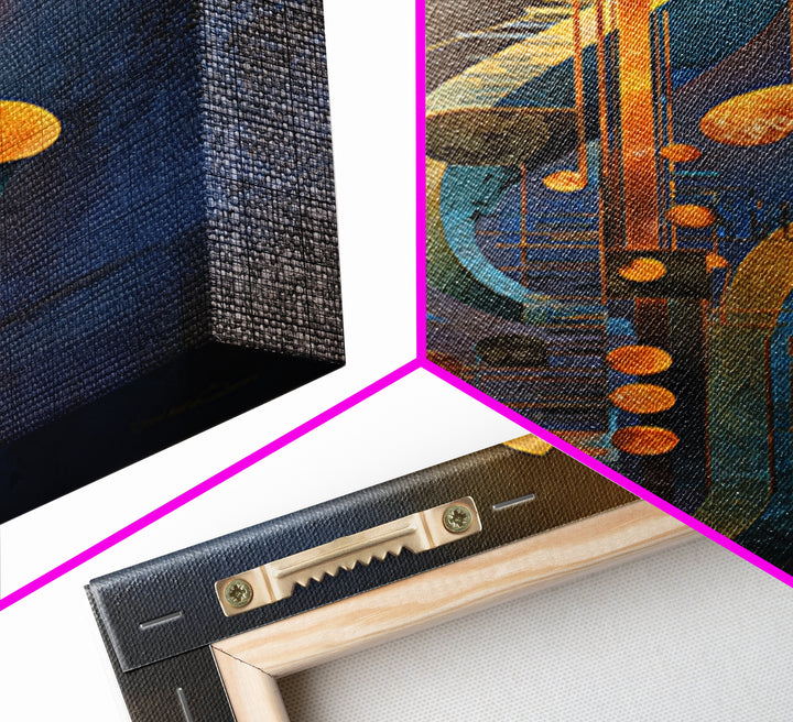 Musical Notes as Abstract Floating Shapes Without Canvas Print, Music Studio Art, Gifts for Musicians, Studio Decor, Rhythm, MSA-2x3-44