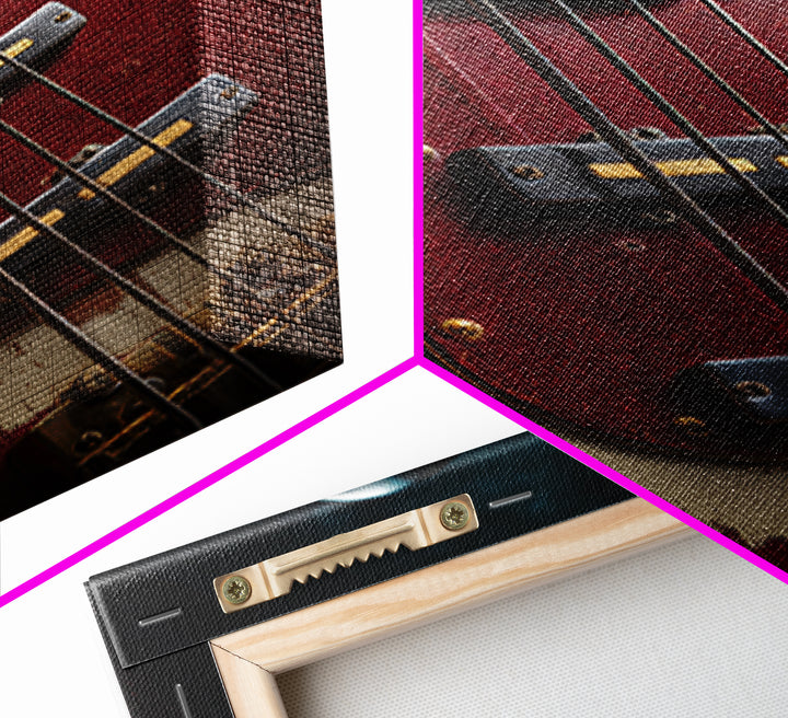 Bass Guitar Closeup Canvas Print, Music Studio Art, Metal Wall Art, Studio Decor, Rhythm, Music Posters, Watercolor Print, MSA-2x3-45