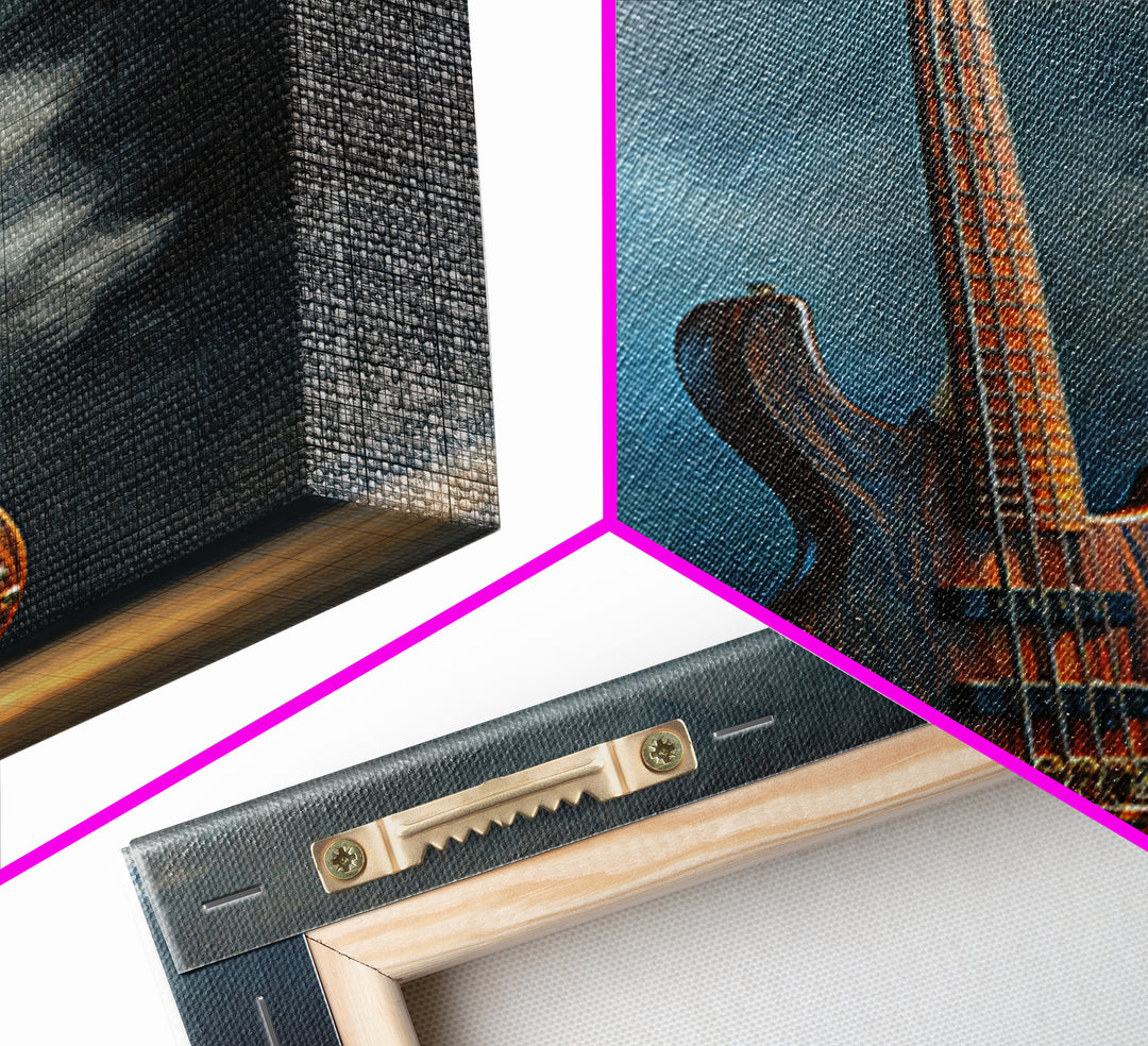 Bass Guitar Closeup Framed Canvas Print, Music Studio Art, Scripture Wall Art, Studio Decor, Fine Art, Rhythm, Travel Wall Art, MSA-2x3-69