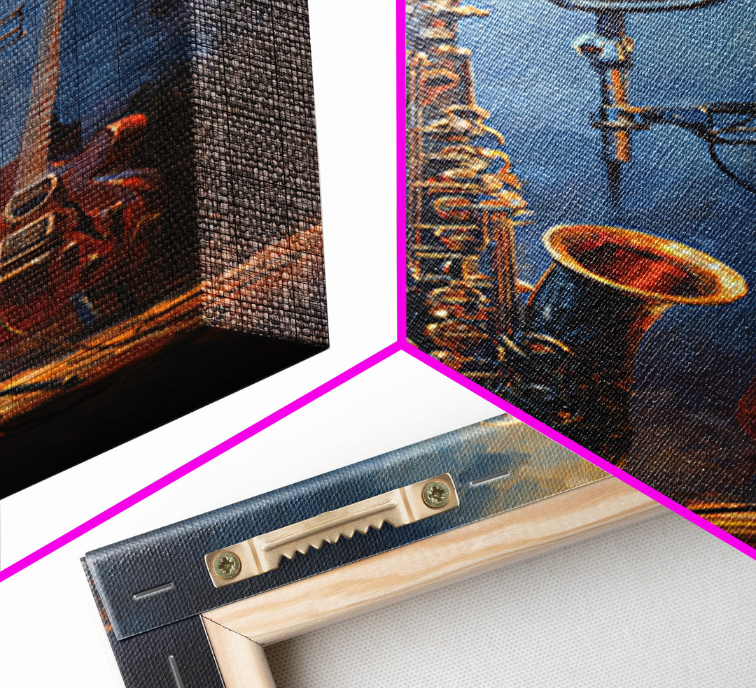 Soundproof Foam Pattern Transformed into Art Framed Canvas Print, Music Studio Art, Digital Wall Art, Studio Decor, Rhythm, MSA-2x3-75