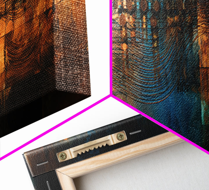 Album Cover Abstract Grid Canvas Print, Music Studio Art, Digital Wall Art, Studio Decor, Fine Art, Rhythm, Commission Painting, MSA-3x1-34
