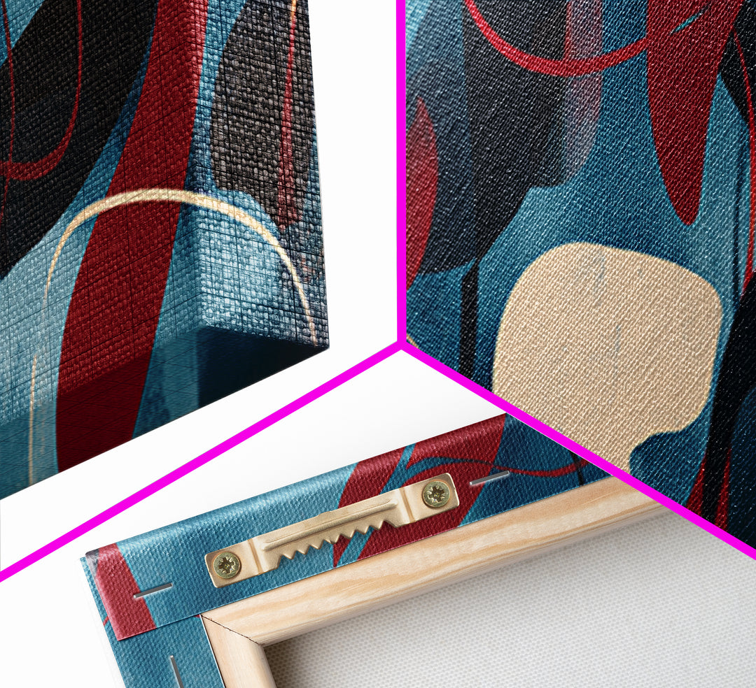 Abstract Rhythm Lines Like Painted Music Framed Canvas Print, Music Studio Art, Room Decor, Studio Decor, Abstract Art, Rhythm, MSA-3x1-63