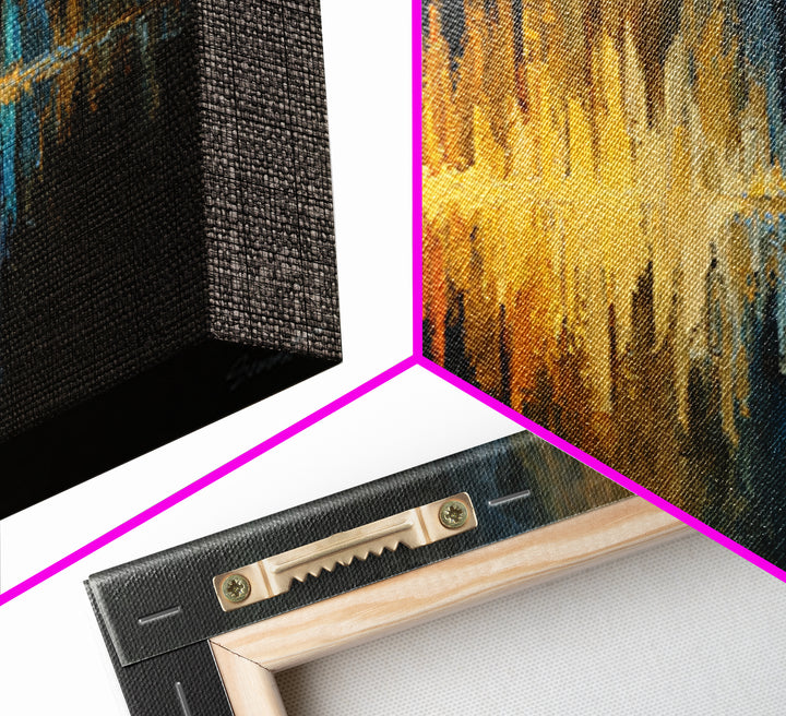 Abstract Sound Wave Framed Canvas Print, Music Studio Art, Contemporary Art, Studio Decor, Abstract Art, Rhythm, Music Poster, MSA-3x1-68