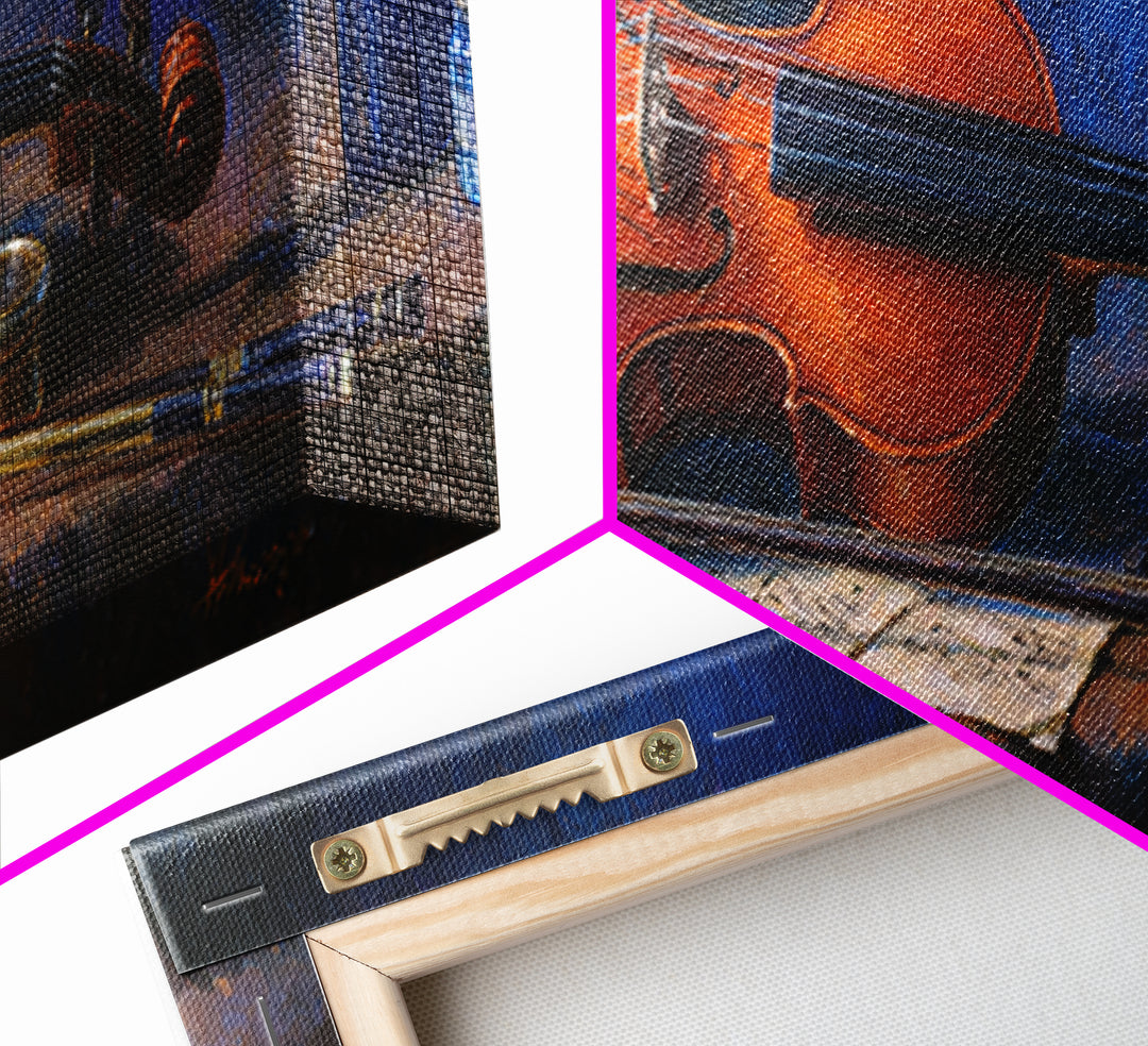 Violin and Bow Canvas Print, Music Studio Art, Wall Decor, Studio Decor, Rhythm, Wall Art Printable, Digital Download Art, MSA-3x1-80