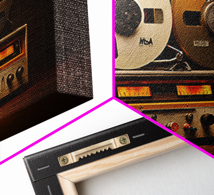 Recording Tape Reel Framed Canvas Print, Music Studio Art, Printable Art, Studio Decor, Rhythm, Music Art, Man Cave Decor, MSA-3x2-18