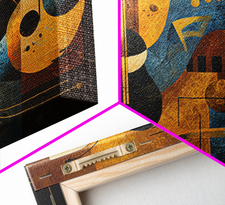 Musical Notes as Abstract Floating Shapes Without Canvas Print, Music Studio Art, Commission Painting, Studio Decor, Rhythm, MSA-3x2-40
