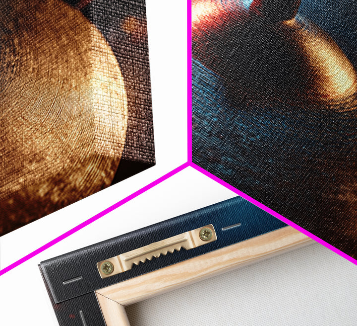 Gold Cymbal Closeup Canvas Print, Music Studio Art, Music Lover Gift, Studio Decor, Watercolor Art, Rhythm, Textured Painting, MSA-3x2-76