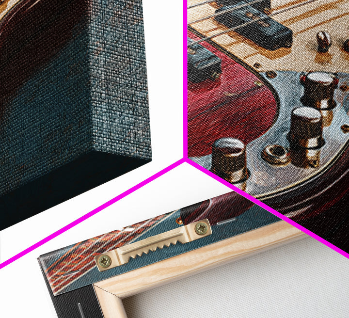 Bass Guitar Closeup Canvas Print, Music Studio Art, Music Lover Gift, Studio Decor, Oil Painting, Rhythm, Textured Painting, MSA-3x2-89
