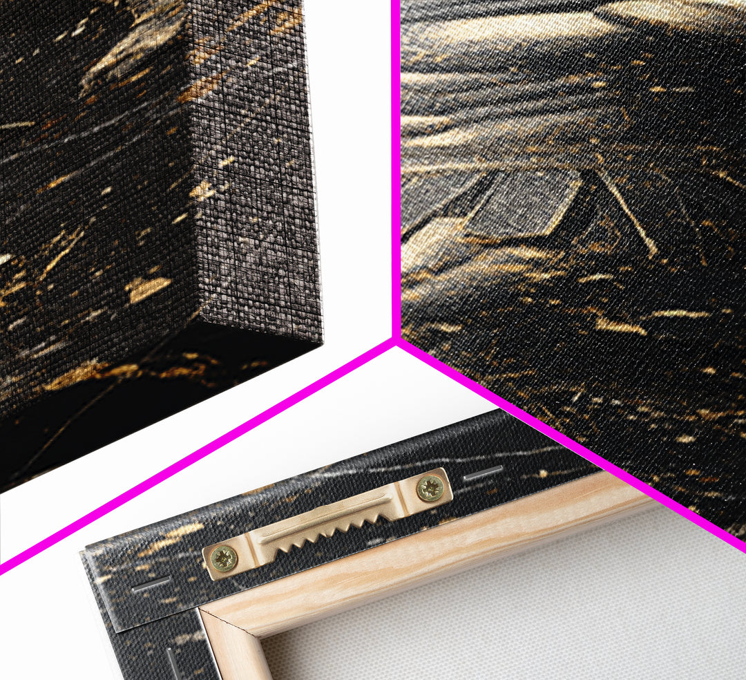 Spartan Warrior In Detailed Armor, Gold Canvas Print, Ancient Greek Soldier Wall Art, Real Wood Frame Decor