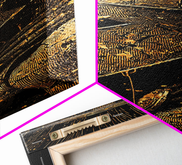 Spartan Helmet Close Up Artwork, Gold Canvas Print, Ancient Greek Warrior Wall Art, Real Wood Frame Decor