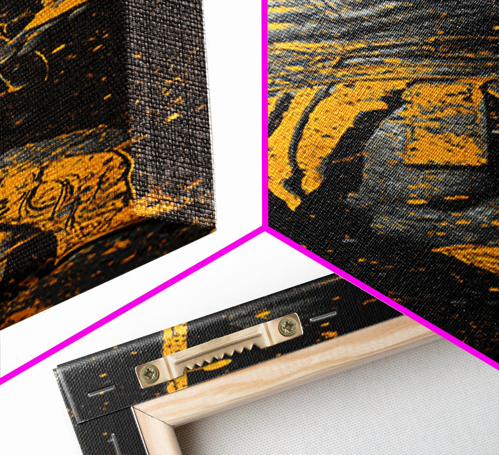Spartan Side Profile, Gold Canvas Print, Ancient Greek Helmet Art, Real Wood Frame Wall Decor, Classic Warrior Artwork
