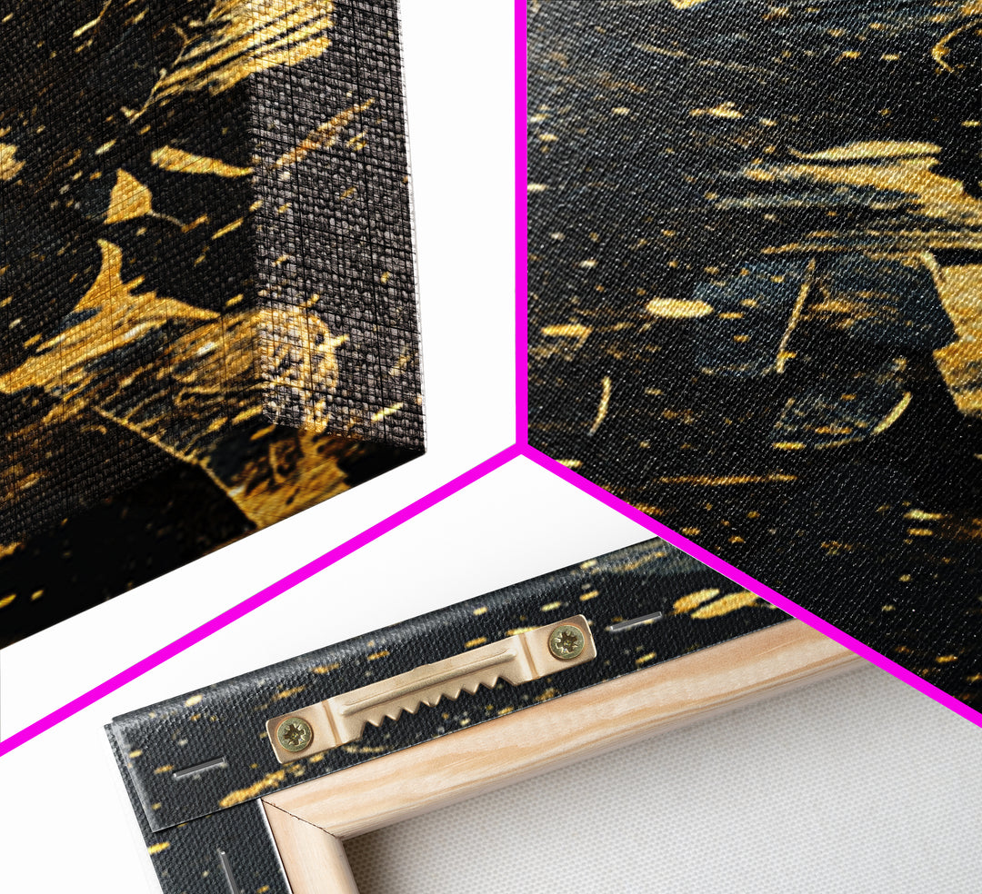 Greek Hoplite Gold Canvas Art, Ancient Spartan Warrior Print, Real Wood Frame, Mythology Inspired Wall Decor For Living Room