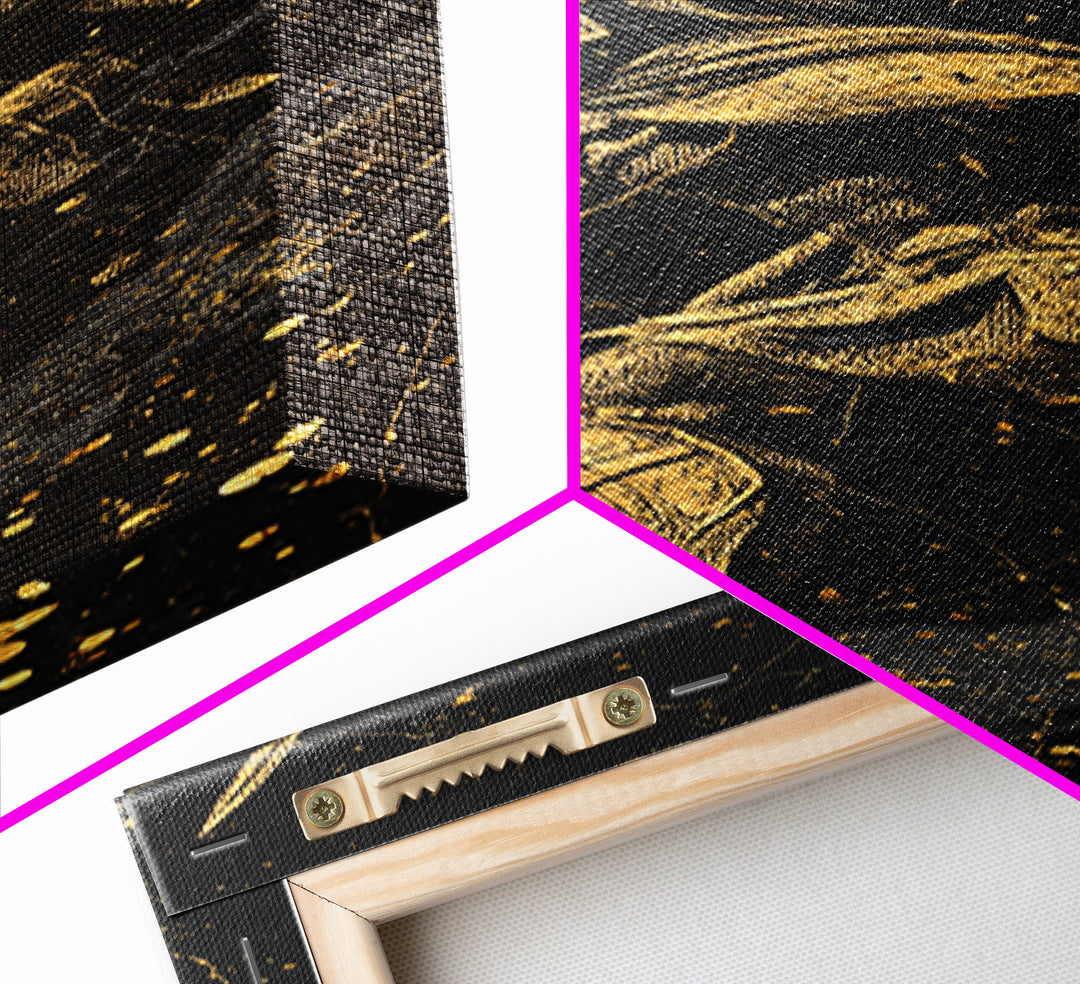 Black and Gold Spartan Soldier, Framed Wall Art, Gold, Canvas Gold Wall Art, Wood Frame Art, Man Cave Wall Art, Gift For Him