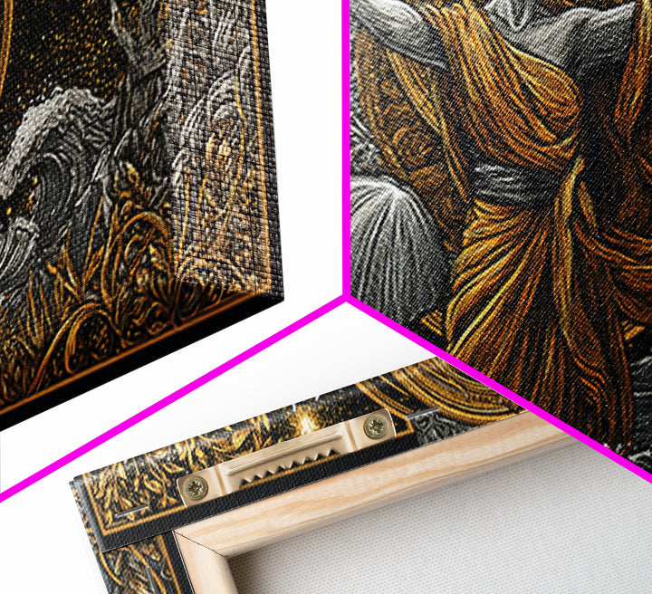 Aphrodite Goddess Of Love And Beauty, Gold Canvas Print, Elegant Greek Mythology Wall Art, Luxury Classic Home Decor