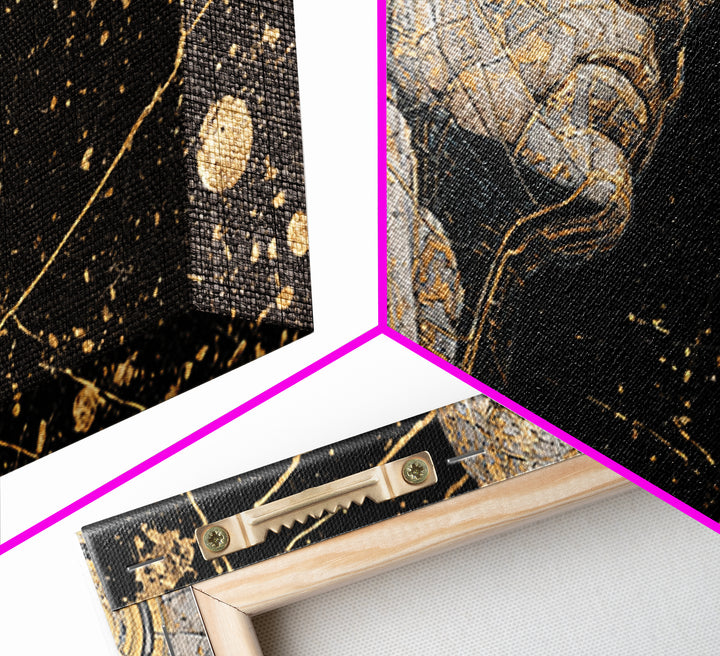 Gold Canvas Print, Coeus God of Intelligence, Greek Mythology Wall Art, Ancient Greece Decor, Luxury Gold Foil Artwork