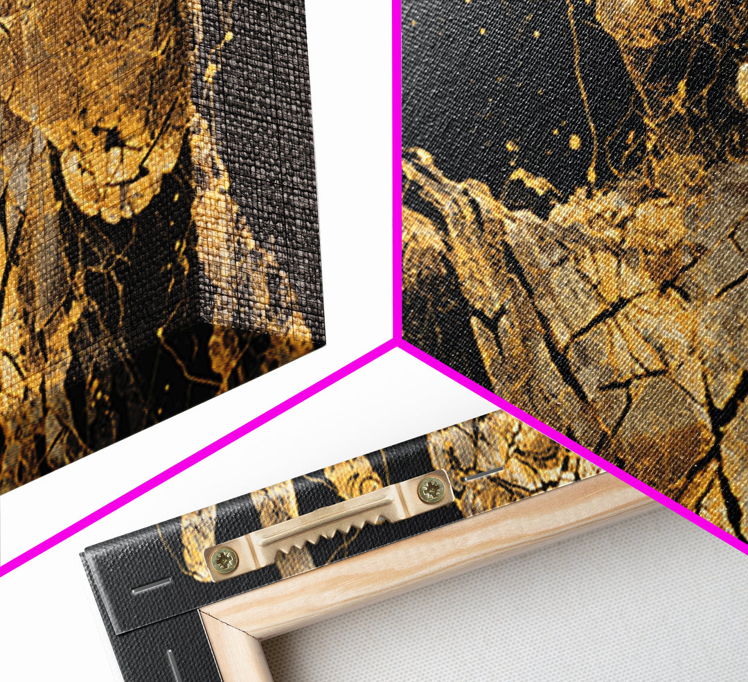 Gold Canvas Art, Colossus Greek Titan, Mythological Warrior Wall Decor, Black and Gold Canvas Print, Ancient Greece Home Accent