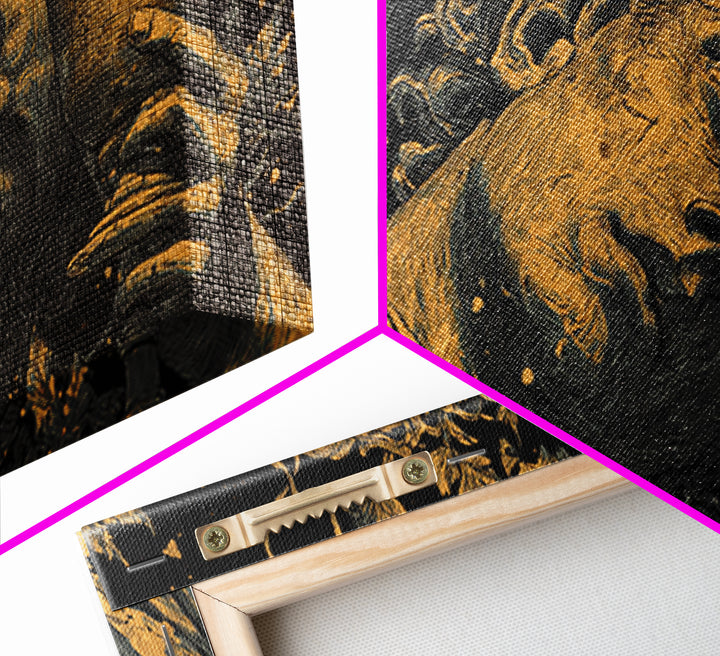 Gold Canvas Print, Dionysus God of Wine, Greek Mythology Art, Ancient Feast Celebration, Black and Gold Decorative Artwork