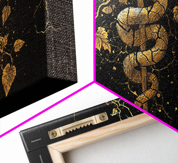 Gold Canvas Print, Dionysus with Grapes, Greek God of Wine Wall Decor, Ancient Myth Celebration Art, Black and Gold Artwork